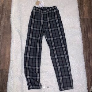 Plaid Pull n’ Bear high waisted trousers pants